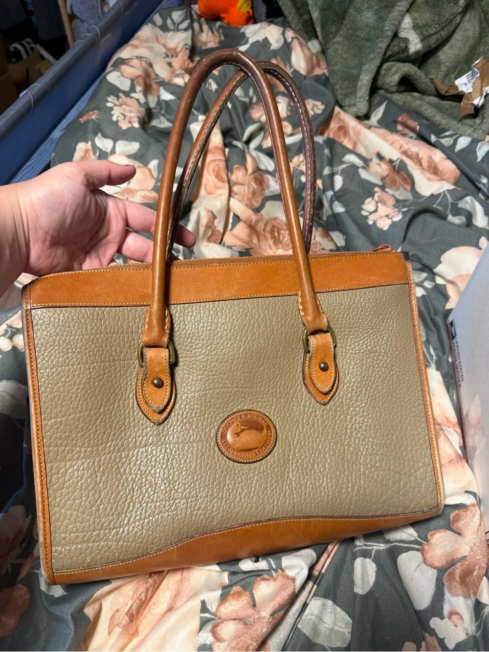 Vintage Dooney & Bourke All Weather Leather Handbag Tote Purse